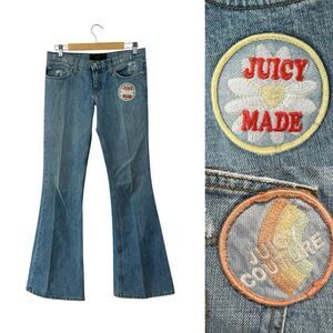Vintage Y2K Juicy Couture Bell Bottom Flare Jeans Patches 28 30 **READ Womens